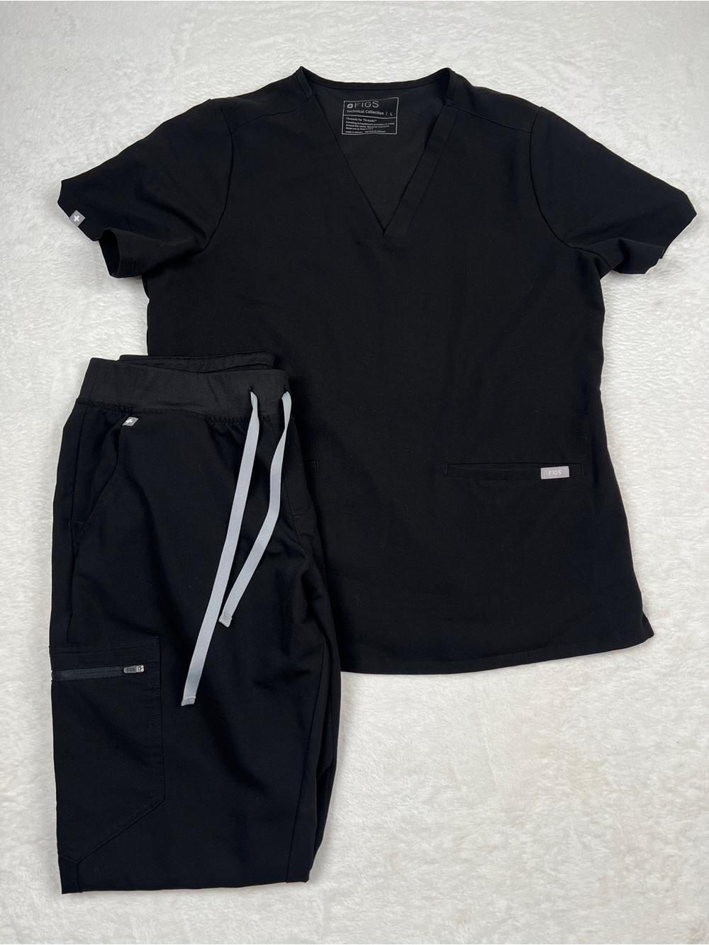 Figs Set Black Casma Scrub Top Zamora Joggers L